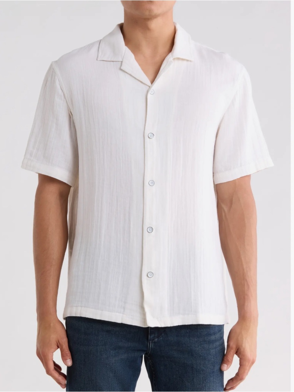 Rag & Bone Alan Cotton Gauze Camp Shirt Short Sleeve Button Down 100% Cotton